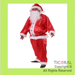 DISFRAZ PAPA NOEL RASO ADULTO TD SIN CUBREBOTA x 1